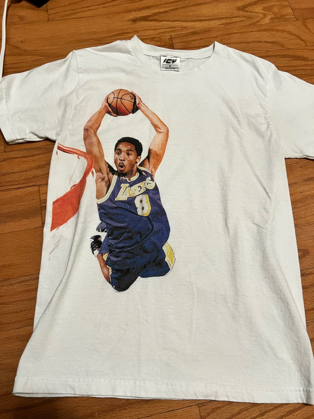 Ice White Wall Art Featuring Blue and Gold Basketball Figure